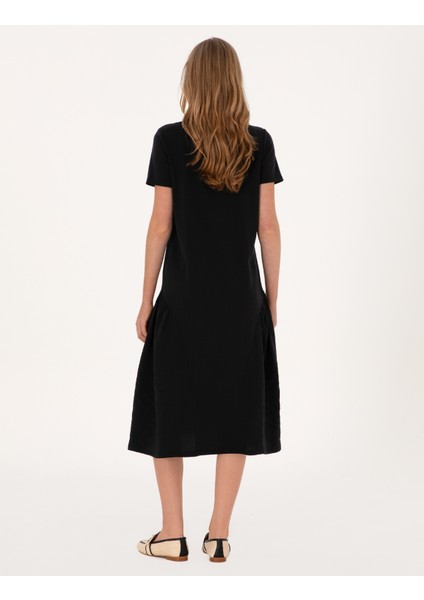 Kadın Siyah Regular Fit Örme Elbise 50306008-VR046