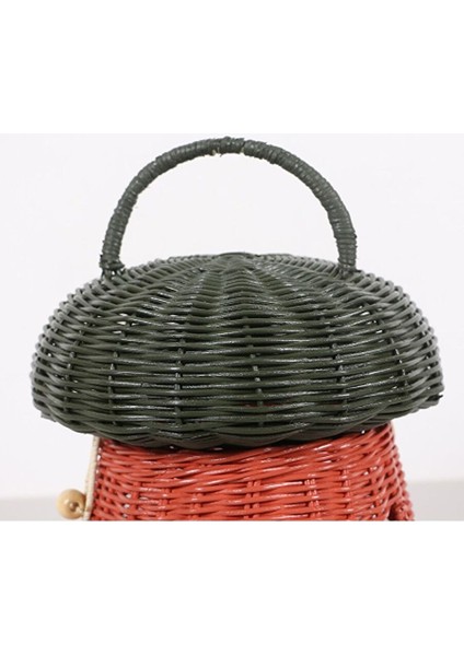 Renkli Mantar Rattan Masa Lambası 22X30 cm