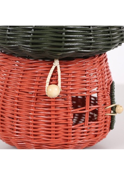 Renkli Mantar Rattan Masa Lambası 22X30 cm