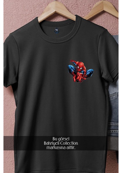 Oversize Spider-Man Örümcek Adam 11 Vektörel Cep Tasarımlı Unisex T-Shirt modelleri
