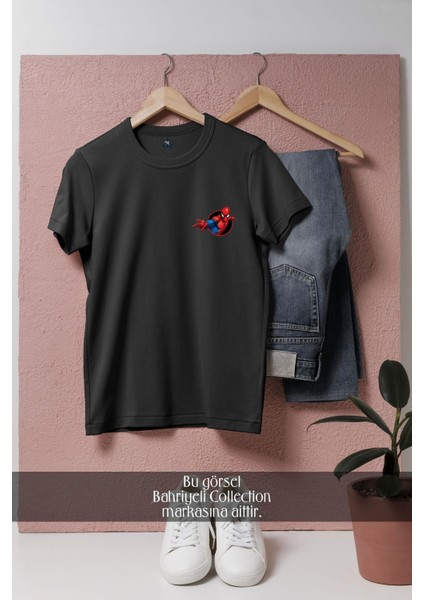 Oversize Spider-Man - Örümcek Adam Cep Tasarımlı Unisex T-Shirt