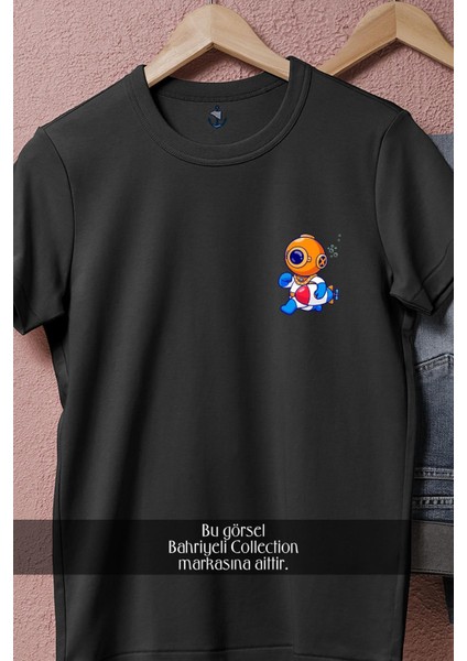 Oversize Koşan Mini Dalgıç Cep Tasarımlı Unisex T-Shirt fiyatları