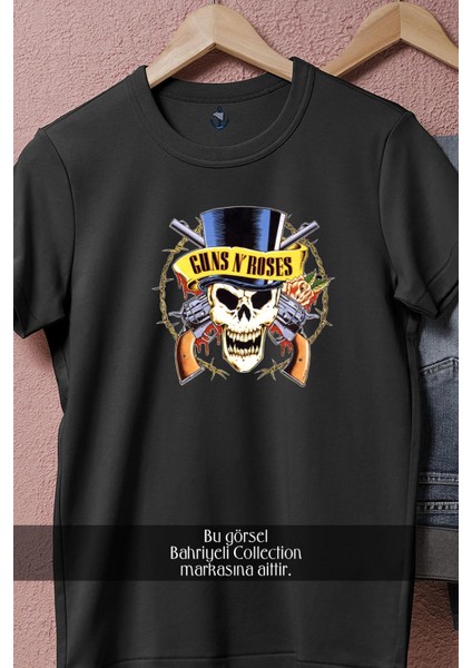 Oversize Guns N' Roses Kuru Kafa Logo Tasarımlı Unisex T-Shirt fiyatları