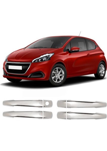 Peugeot 208 Uyumlu 2012-2019 Krom Kapı Kolu 4 Kapı Paslanmaz Çelik fiyatları