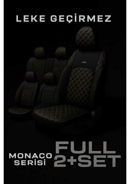 Seat Leon 2011-2012 Monaco Serisi Eviza Siyah Sarı Koltuk Kılıfı