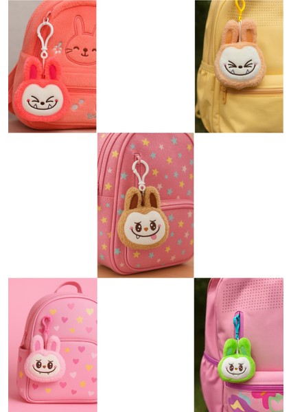 Labubu Peluş Charm, Çanta Charm, Anahtarlık Süsü 13 cm Fosfor Pembe fırsatları
