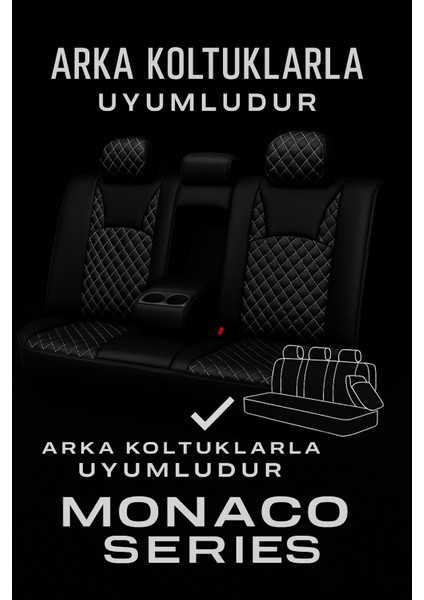 Toyota Corolla 5 Kapı (2001 Öncesi) 1990–2001 Monaco Serisi Eviza Siyah Beyaz Koltuk Kılıfı indirimleri