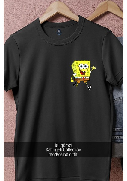 Oversize Spongebob Squarepants Illustration Cep Tasarımlı Unisex T-Shirt modelleri