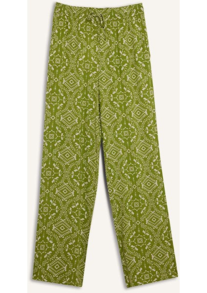 Regular Fit Desenli Esnek Belli Düz Paça Pantolon D8844AX25SP
