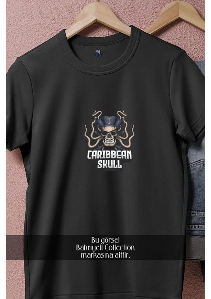 Oversize Caribbean Skull Tasarımlı Unisex T-Shirt fiyatları
