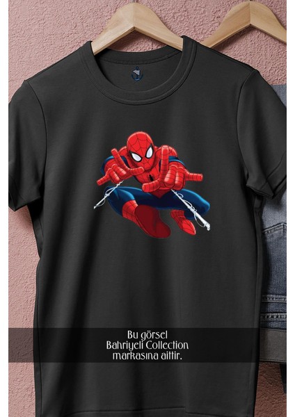 Oversize Spider-Man - Örümcek Adam Vektörel Tasarımlı Unisex T-Shirt modelleri