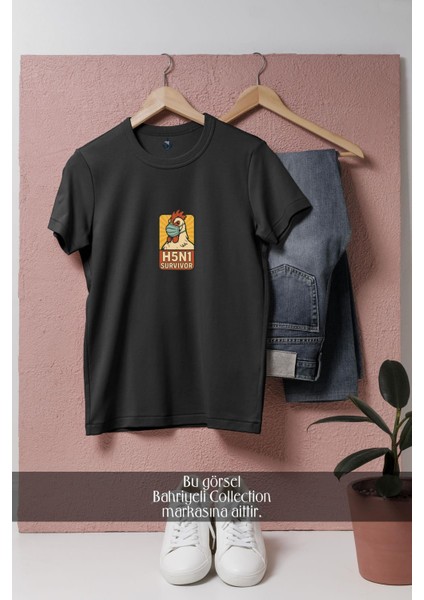 Oversize H5N1 Survivor Tasarımlı Unisex T-Shirt