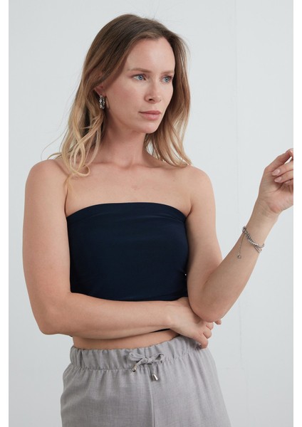 Basic Yanları Drapeli Straplez Büstiyer modelleri