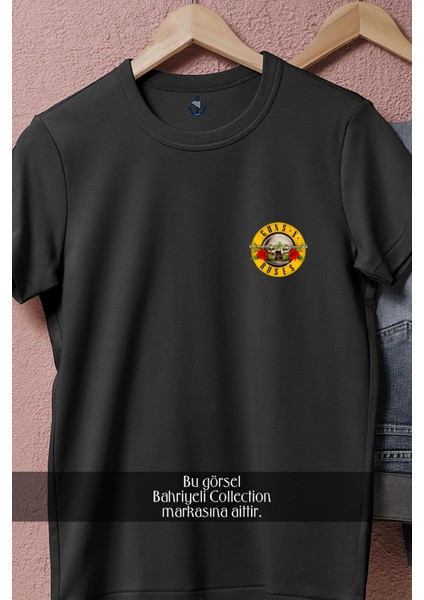 Oversize Guns N' Roses Logo Cep Tasarımlı Unisex T-Shirt fiyatları