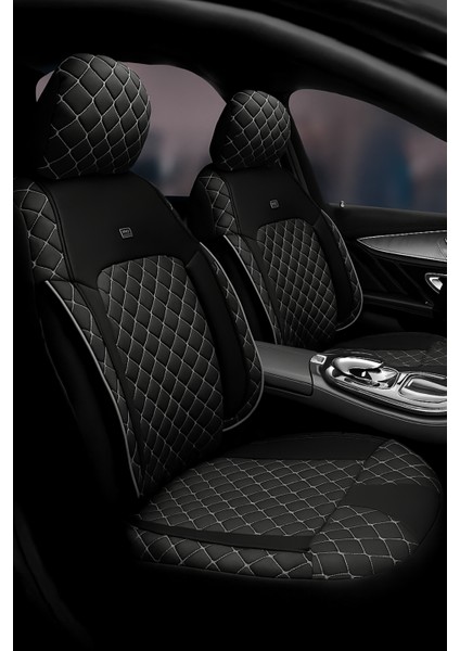 Skoda Superb 2008–2024 Monaco Serisi Eviza Siyah Beyaz Koltuk Kılıfı