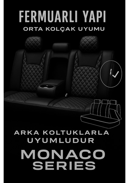 Skoda Superb 2008–2024 Monaco Serisi Eviza Siyah Beyaz Koltuk Kılıfı fırsatları