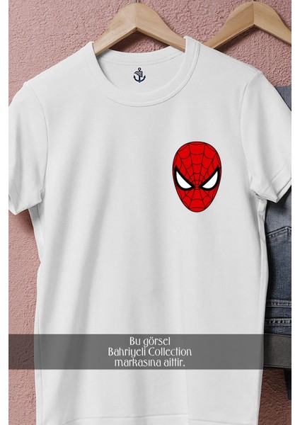 Oversize Spider-Man - Örümcek Adam Yüz Cep Tasarımlı Unisex T-Shirt modelleri