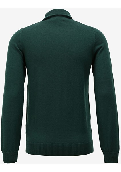 Dik Yaka Normal Düz Koyu Yeşil Erkek Kazak 23IU1M0A0159002_MAGLIA Lupetto