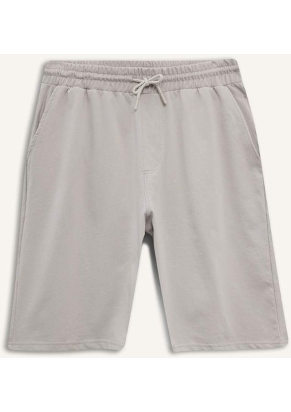 Slim Fit Dar Kesim Cepli Pamuklu Basic Düz Bermuda Şort W1105AZ25SP