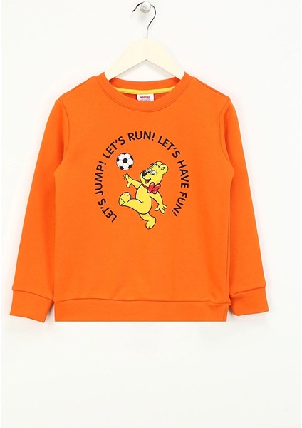 Baskılı Erkek Turuncu Sweatshırt HRBTXT305 Haribo Çocuk Sweatshirt fiyatları
