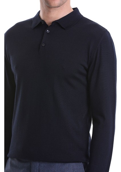 Lacivert Regular Fit Düz Polo Yaka Triko Kazak fırsatları