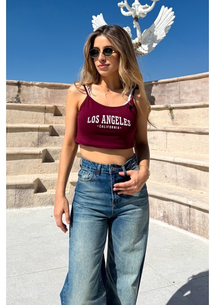 Los Angeles Baskılı Ip Askılı Bady 6264 fırsatları
