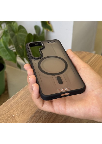 Samsung Galaxy S25 Plus Uyumlu Kılıf Zebana Vault Silikon Kılıf (Kablosuz Şarj Destekli) Siyah