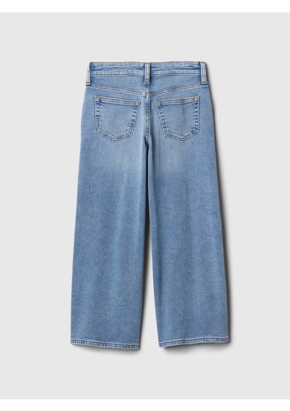 Kız Çocuk Açık Mavi High Rise Supersoft Wide-Leg Jean Pantolon