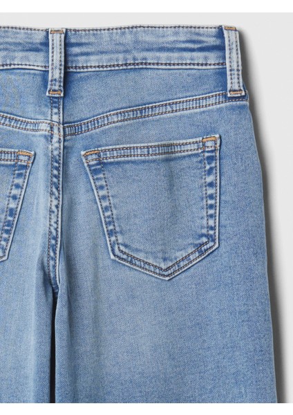 Kız Çocuk Açık Mavi High Rise Supersoft Wide-Leg Jean Pantolon