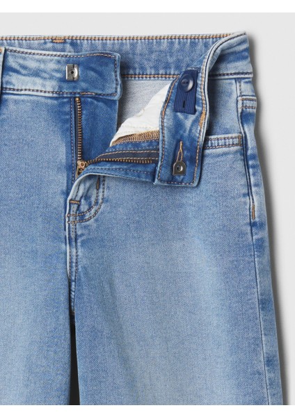Kız Çocuk Açık Mavi High Rise Supersoft Wide-Leg Jean Pantolon