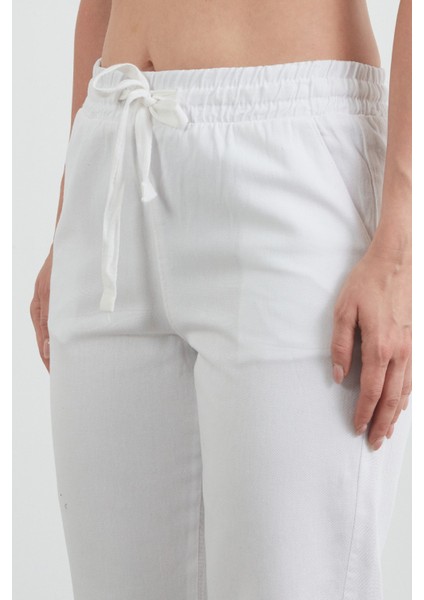 Yüksek Bel Beli Lastikli Pantolon