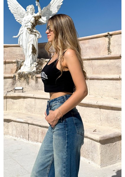 Los Angeles Baskılı Ip Askılı Bady 6264 modelleri