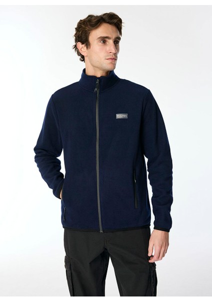 Lacivert Erkek Dik Yaka Basic Polar Sweatshırt D4WM-SWT3994