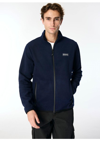 Lacivert Erkek Dik Yaka Basic Polar Sweatshırt D4WM-SWT3994