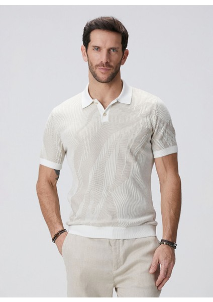 Bej Erkek Polo Slim Fit Kazak 1093834
