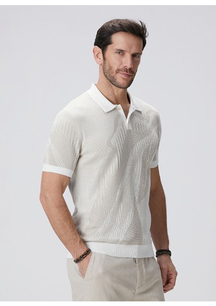 Bej Erkek Polo Slim Fit Kazak 1093834