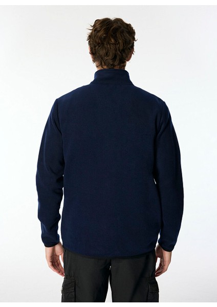 Lacivert Erkek Dik Yaka Basic Polar Sweatshırt D4WM-SWT3994
