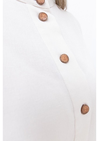 Taş-Yarım Patlı Yırtmaçlı Keten Tunik fırsatları