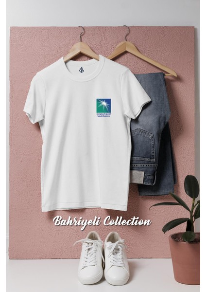 Oversize Saudi Arabia Saudi Aramco Cep Tasarımlı Unisex T-Shirt