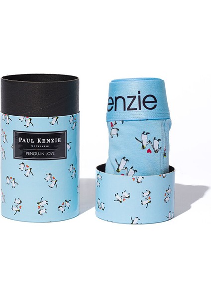 Desenli Erkek Boxer - Couple Collection Penguin Love