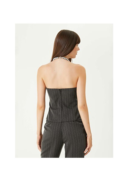 Koyu Gri Kadın Regular Fit Düz Büstiyer 1092753