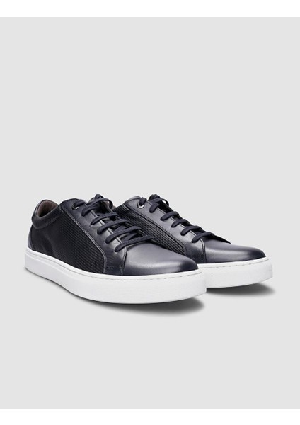 %100 Hakiki Deri Lacivert Bağcıklı Erkek Sneaker fiyatları