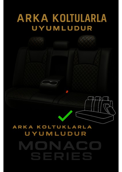 Volkswagen New Beetle 1998–2011 Monaco Serisi Eviza Siyah Sarı Koltuk Kılıfı