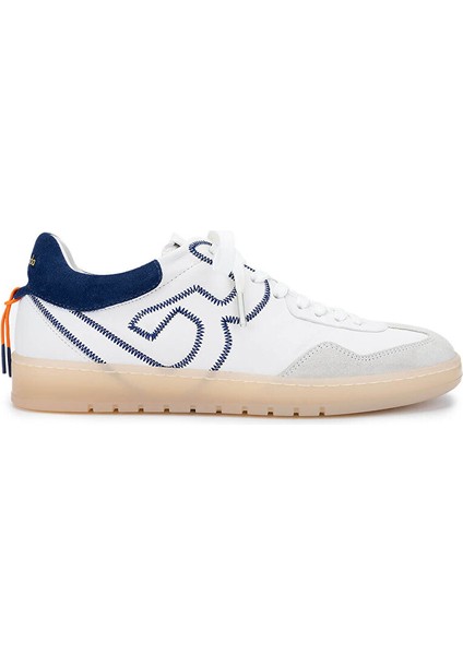Erkek Hakiki Deri Beyaz/lacivert Sneakers & Spor Ayakkabı