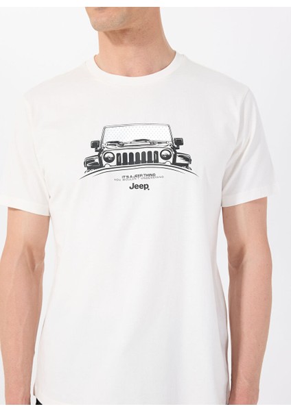 Beyaz Erkek Relaxed Baskılı T-Shirt J5SM-TST7310 fırsatları