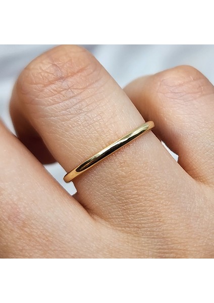 Gümüş Yüzük - 925 Ayar Klasik Içi Dolu 1.5 mm Sarı Gümüş Alyans fiyatları