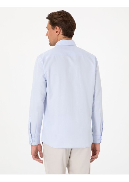Açık Mavi Slim Fit Uzun Kollu Gömlek