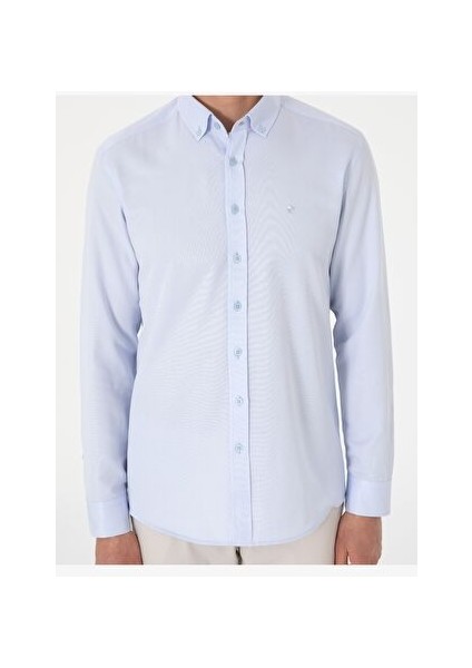 Açık Mavi Slim Fit Uzun Kollu Gömlek