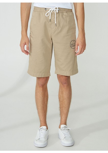 Bej Erkek Bağlamalı Bel Şort Dayshape Short