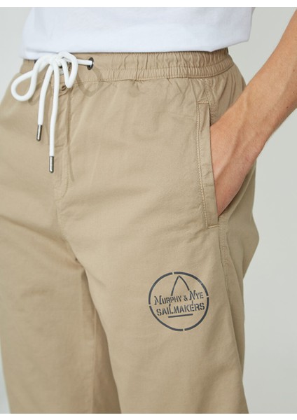 Bej Erkek Bağlamalı Bel Şort Dayshape Short